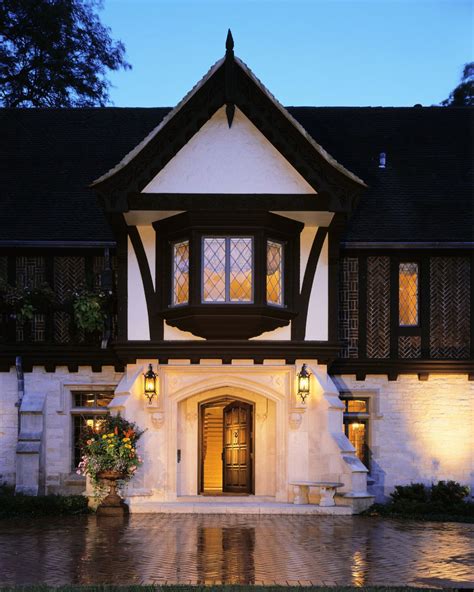 tudor style exterior lighting|english manor house lighting.